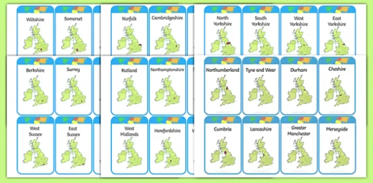 English Counties Card Game