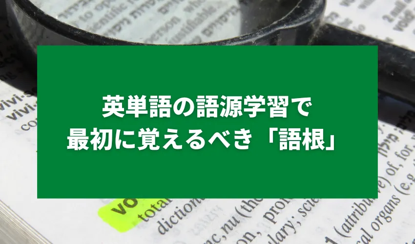 英単語の語源学習で最初に覚えるべき「語根」